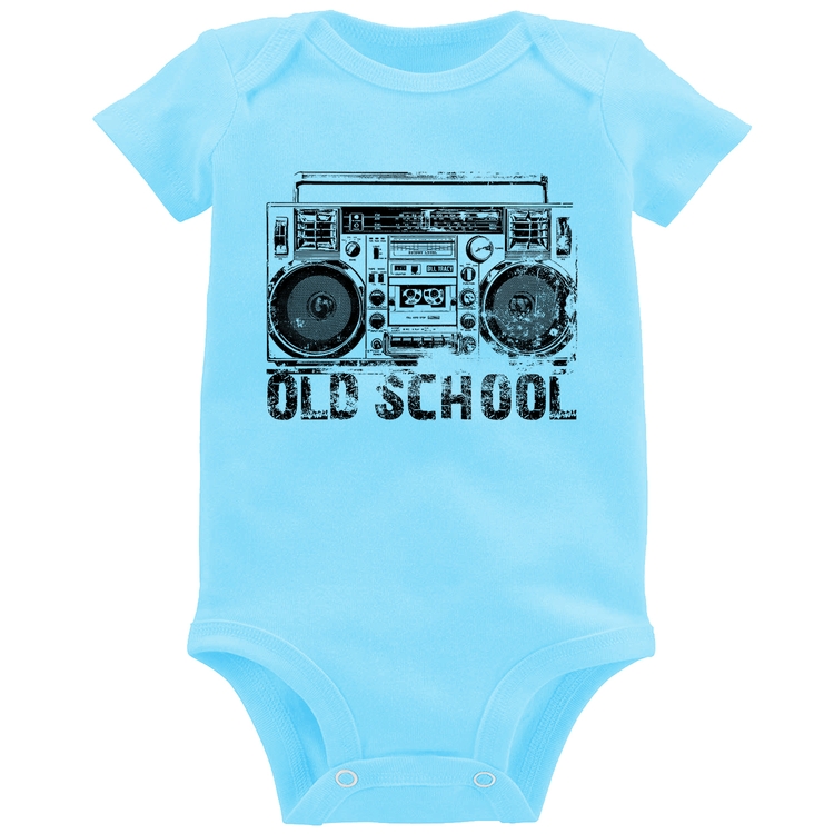 Body Bebê Old School Boombox - Azul Bebê