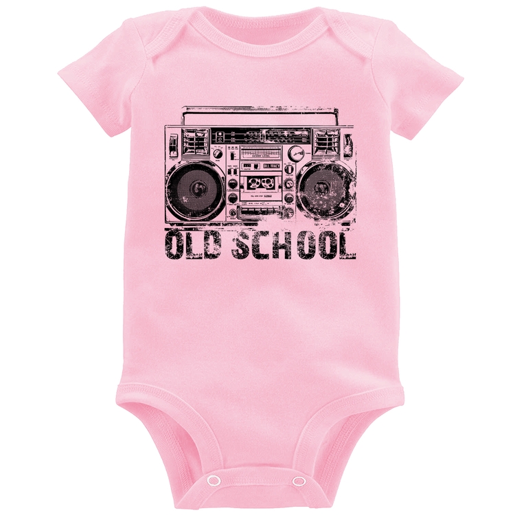 Body Bebê Old School Boombox - Rosa Bebê