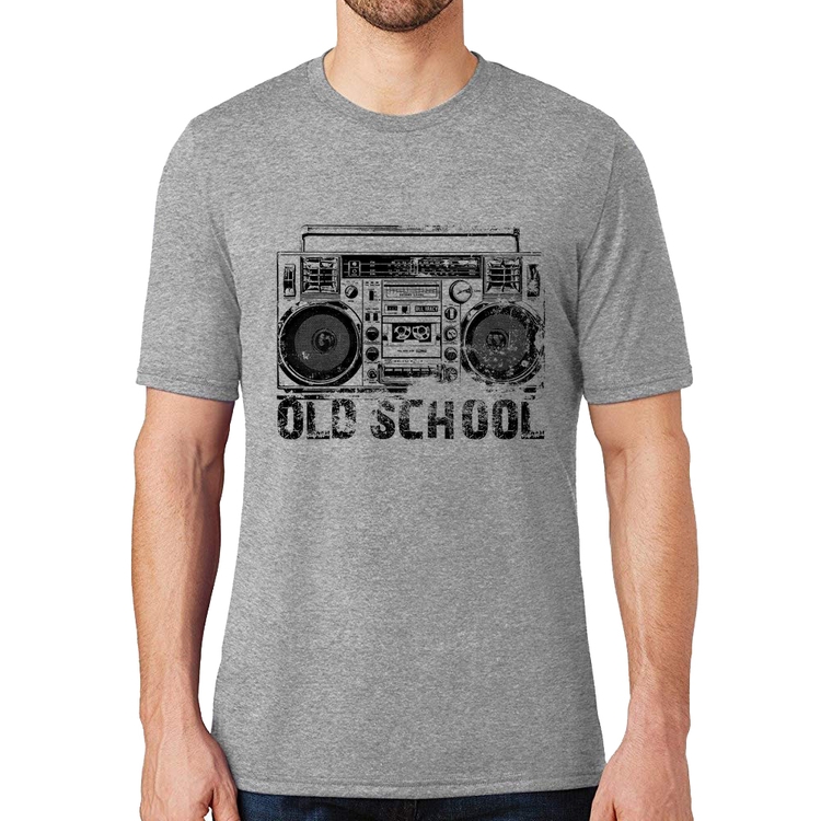 Camiseta Old School Boombox - Cinza