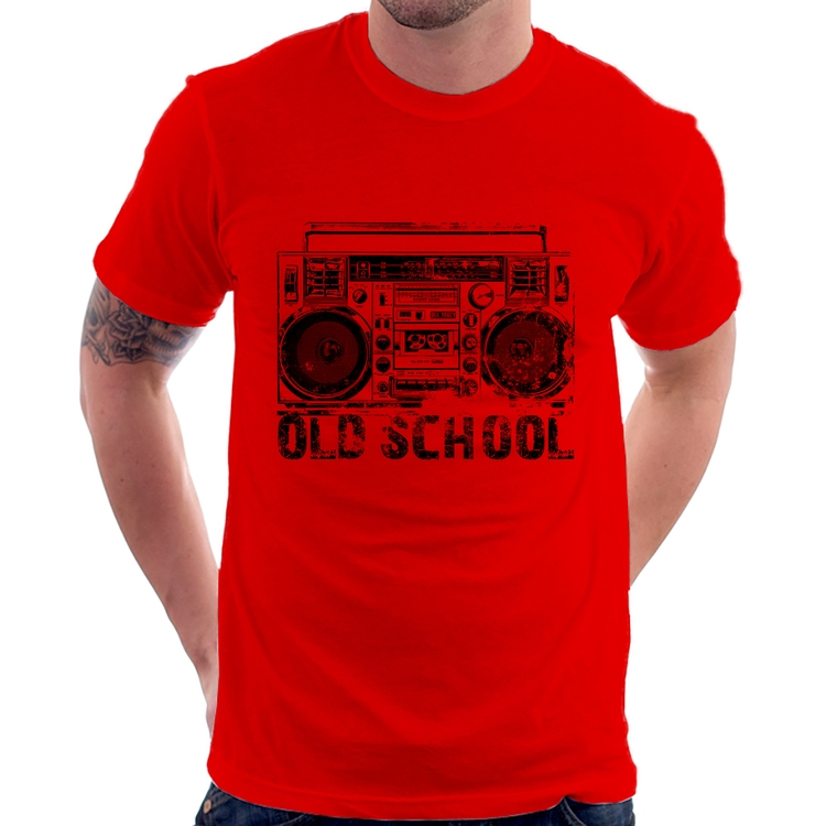 Camiseta Old School Boombox - Vermelha