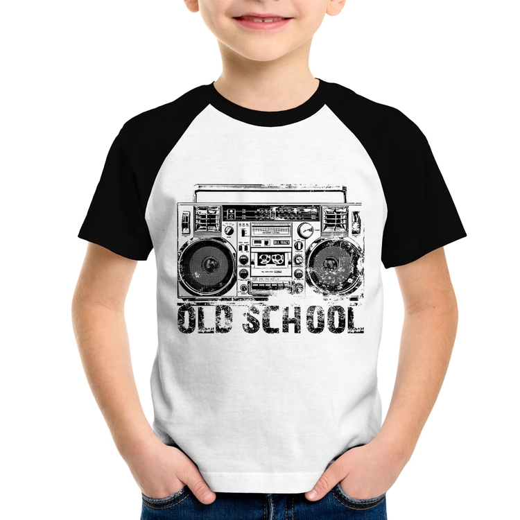 Camiseta Raglan Infantil Old School Boombox