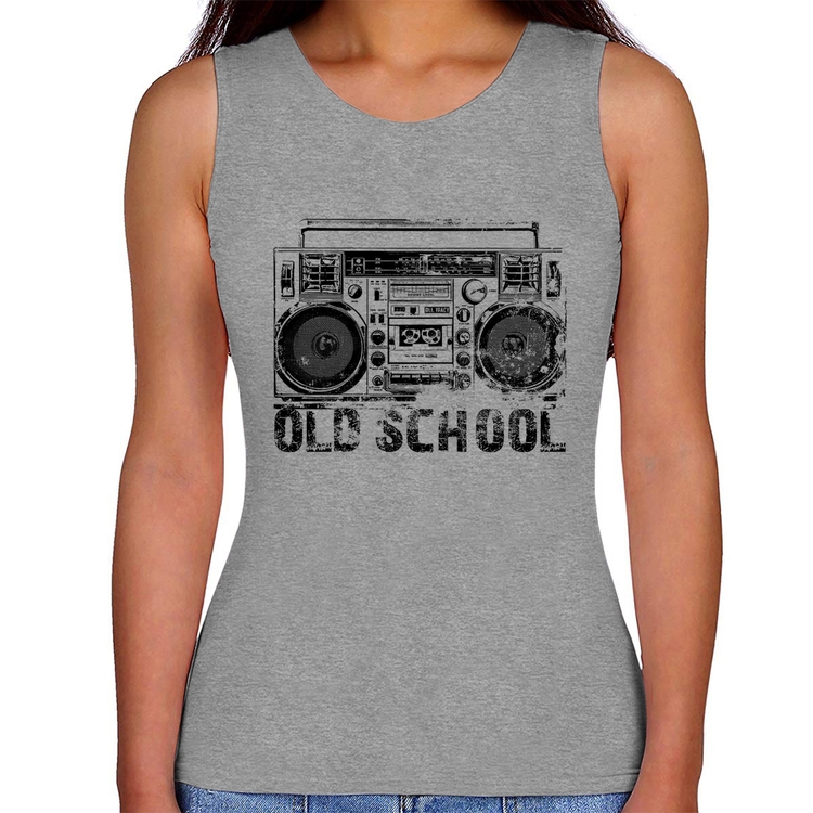 Regata Feminina Old School Boombox - Cinza