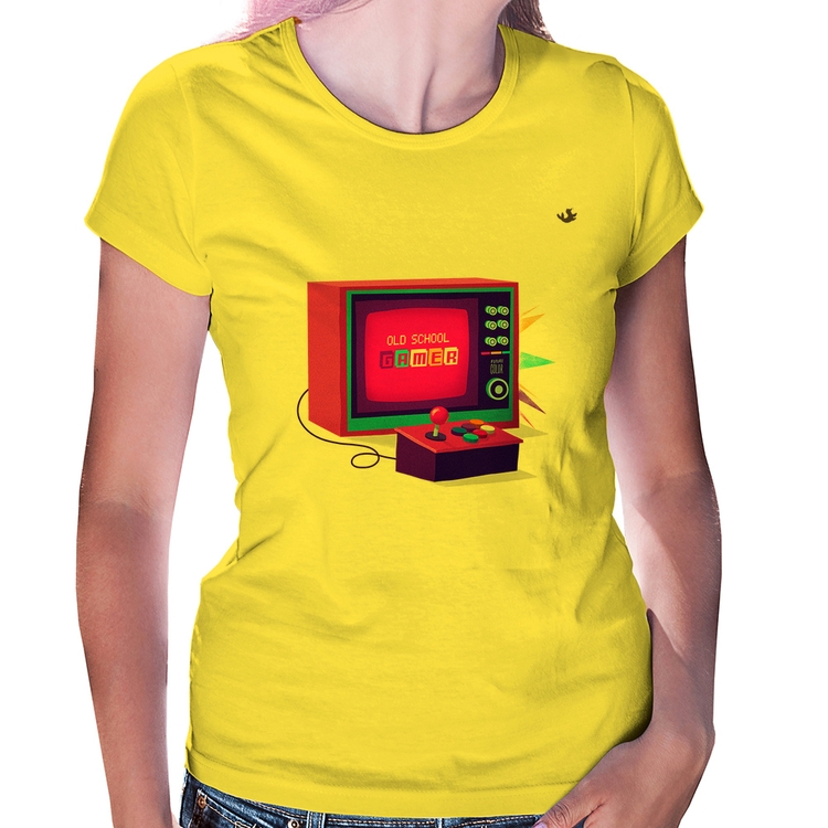 Baby Look Old School Gamer - Amarela