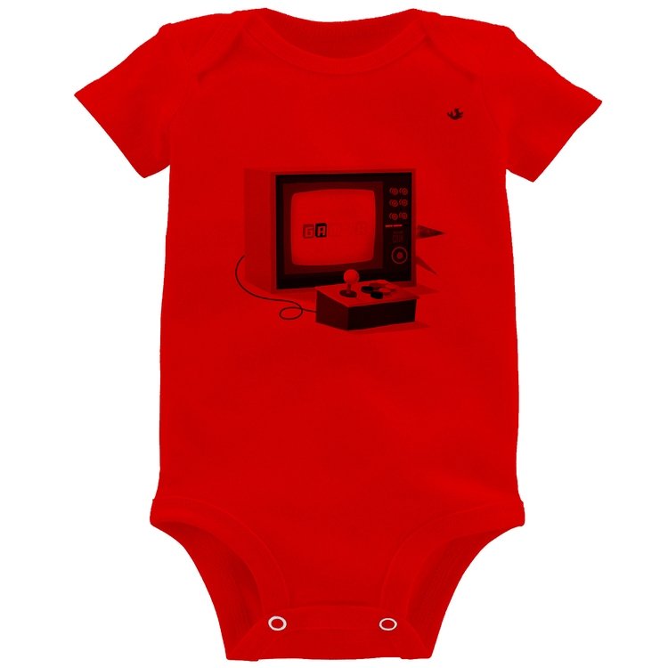 Body Bebê Old School Gamer - Vermelho
