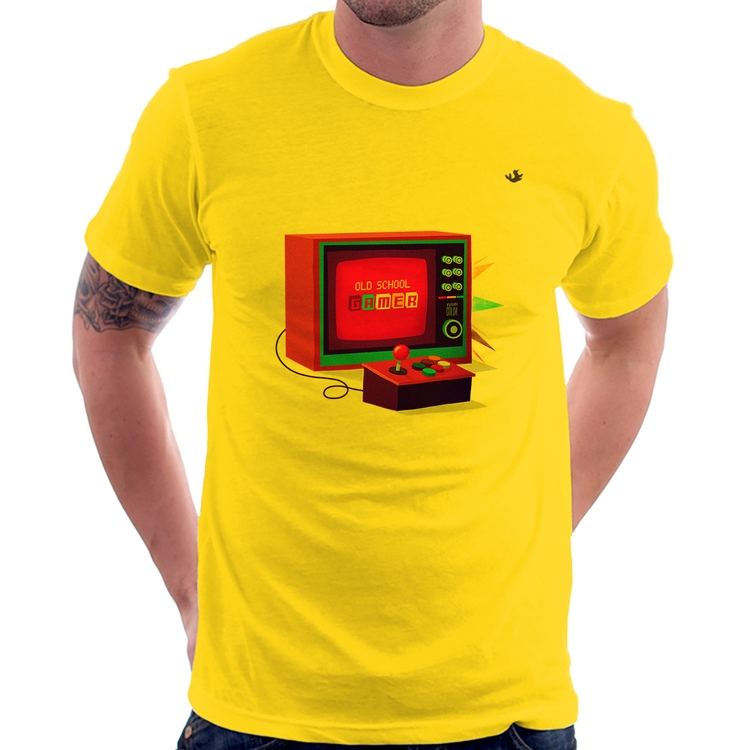 Camiseta Old School Gamer - Amarela