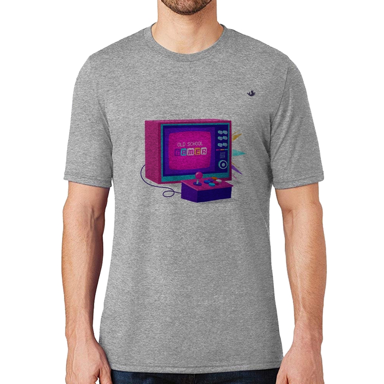 Camiseta Old School Gamer - Cinza