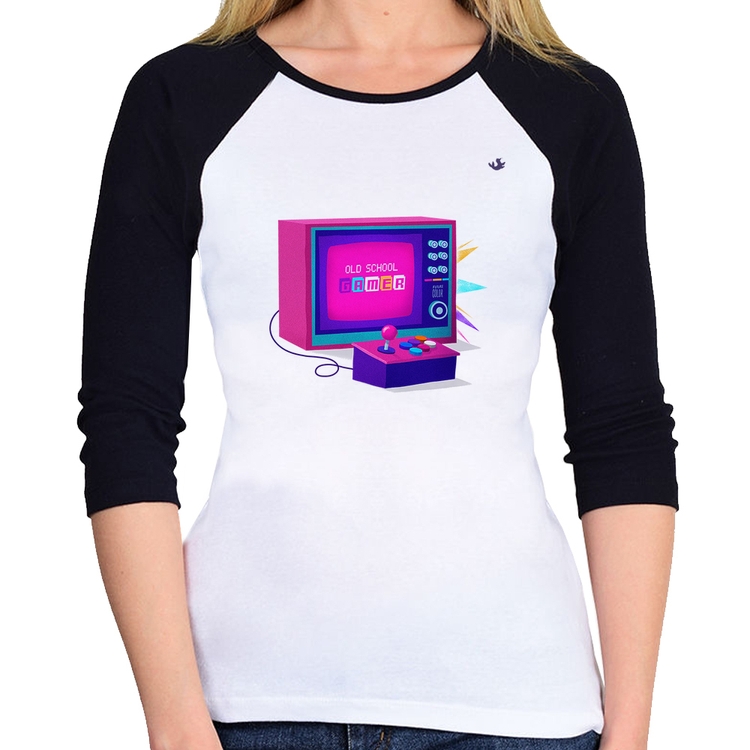 Baby Look Raglan Old School Gamer Manga 3/4