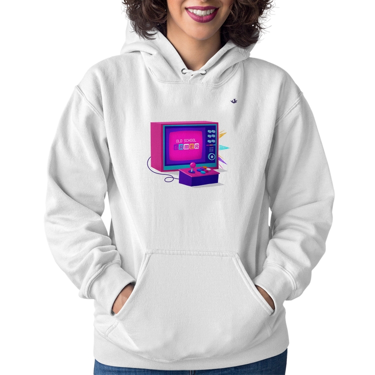 Moletom Feminino Old School Gamer - Branco