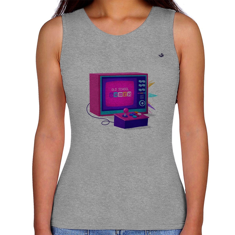Regata Feminina Old School Gamer - Cinza