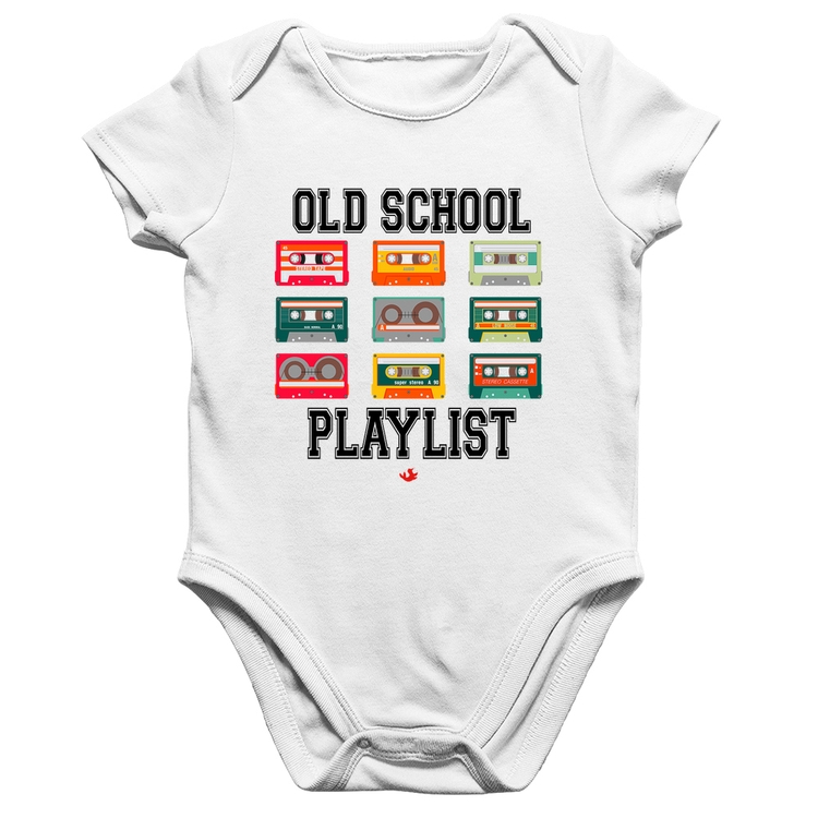 Body Bebê Algodão Old School Playlist - Branco