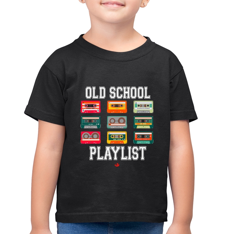 Camiseta Algodão Infantil Old School Playlist