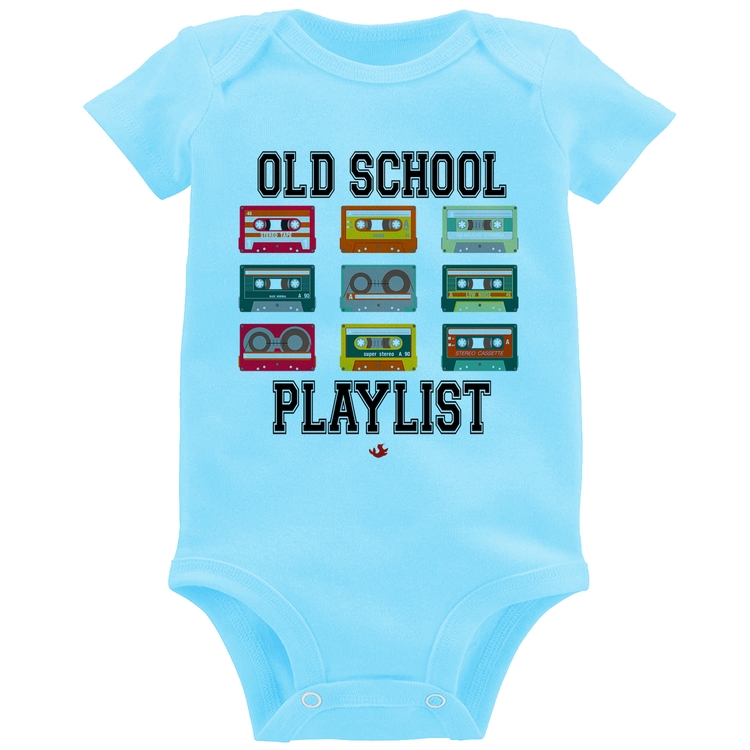 Body Bebê Old School Playlist - Azul Bebê