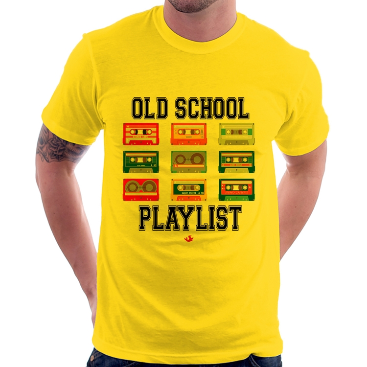 Camiseta Old School Playlist - Amarela