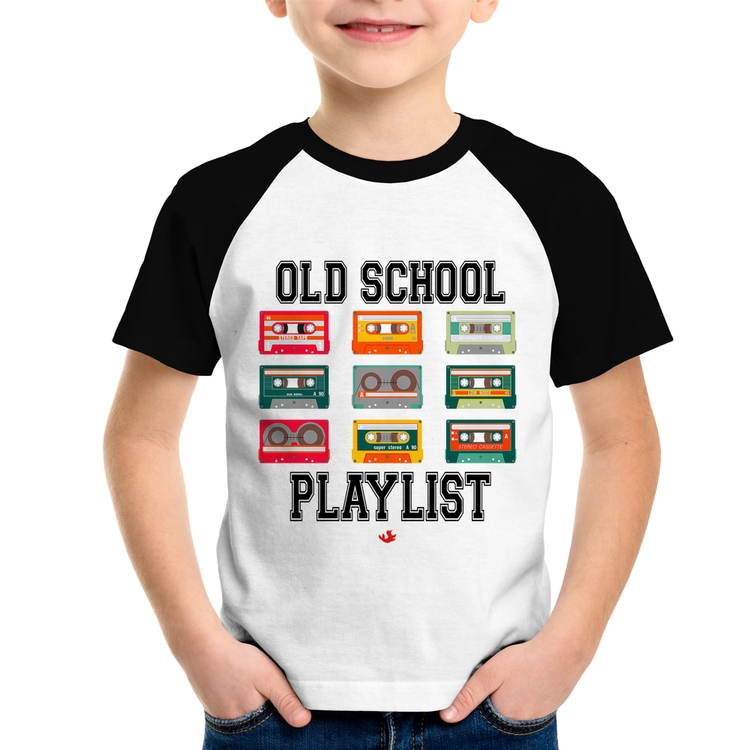 Camiseta Raglan Infantil Old School Playlist