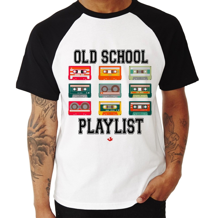 Camiseta Raglan Old School Playlist
