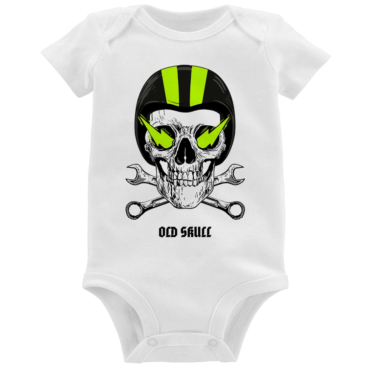 Body Bebê Old Skull Motorcycle