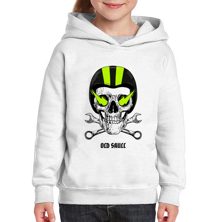 Moletom Infantil Old Skull Motorcycle