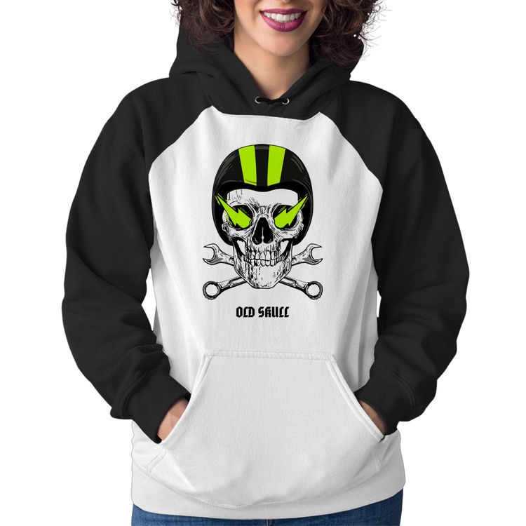 Moletom Feminino Old Skull Motorcycle