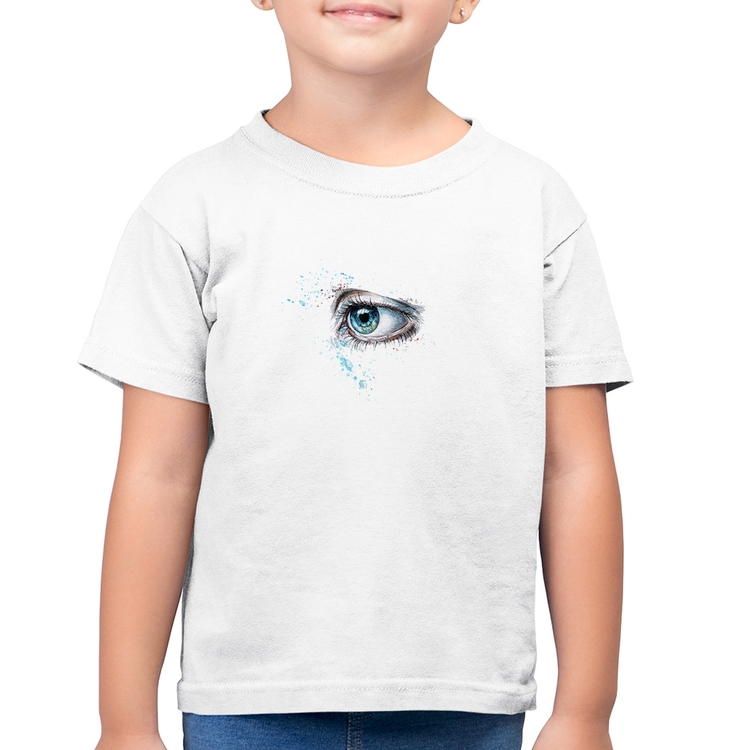 Camiseta Algodão Infantil Olho Arte - Branca