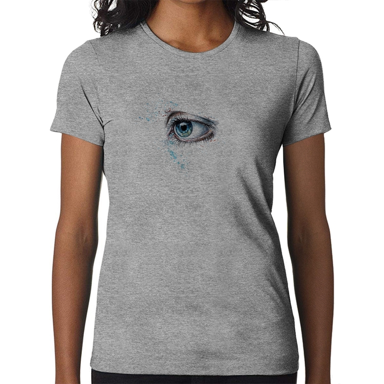 Baby Look Olho Arte - Cinza