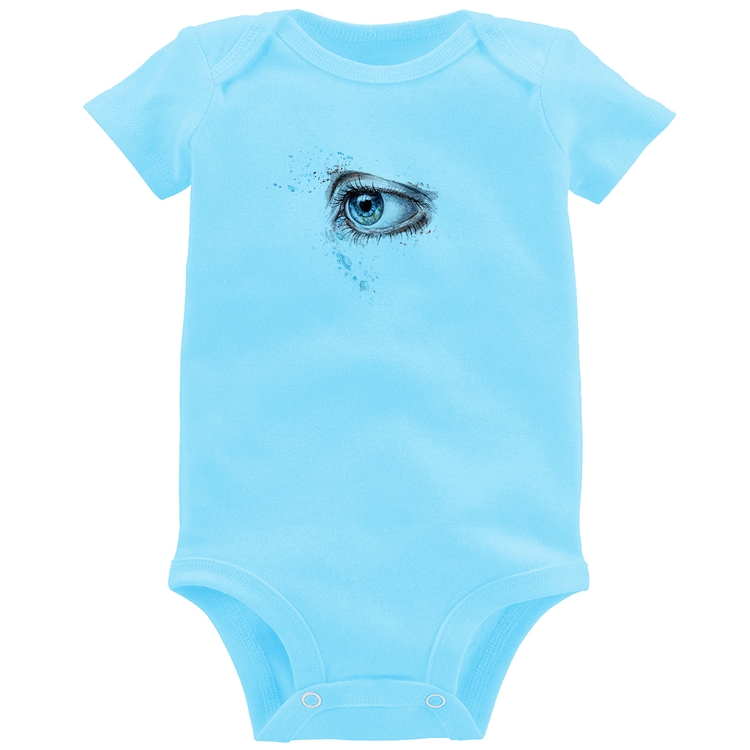 Body Bebê Olho Arte - Azul Bebê