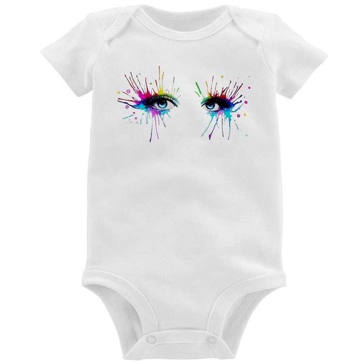 Body Bebê Olhos Cores Pintura