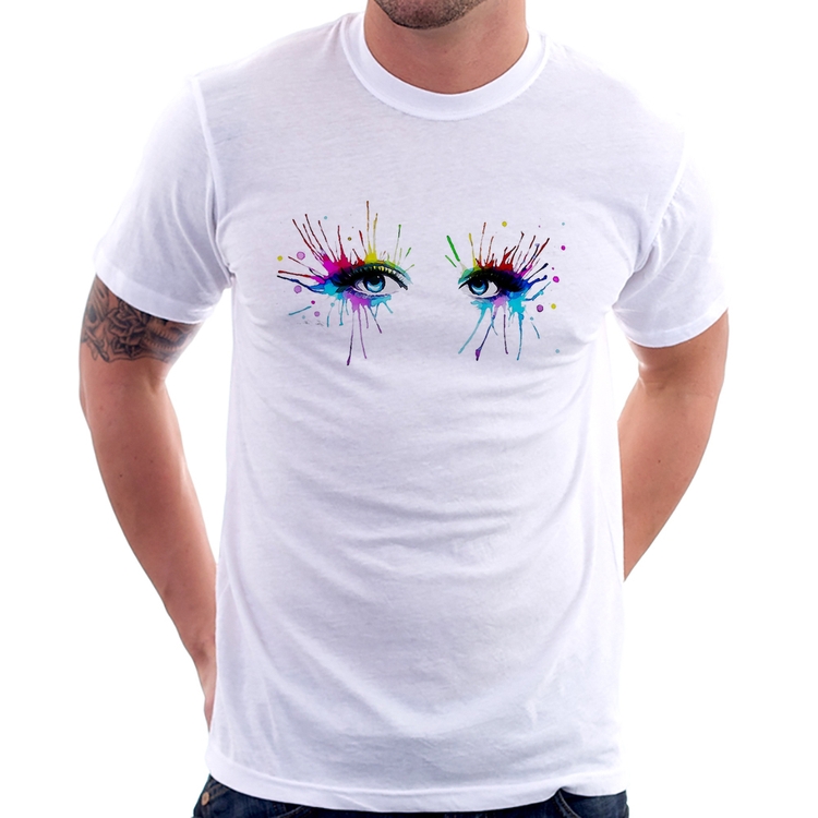 Camiseta Olhos Cores Pintura