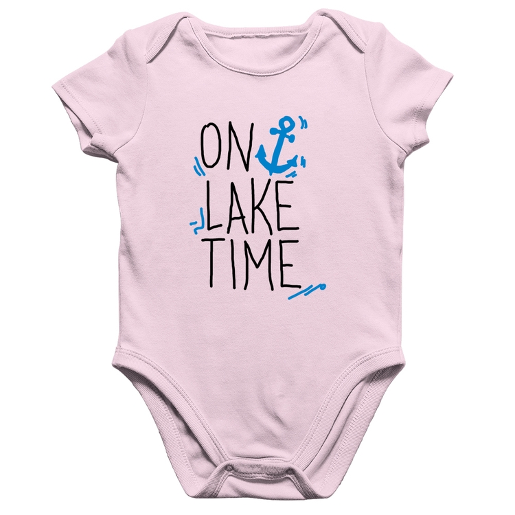 Body Bebê Algodão On Lake Time - Rosa Bebê