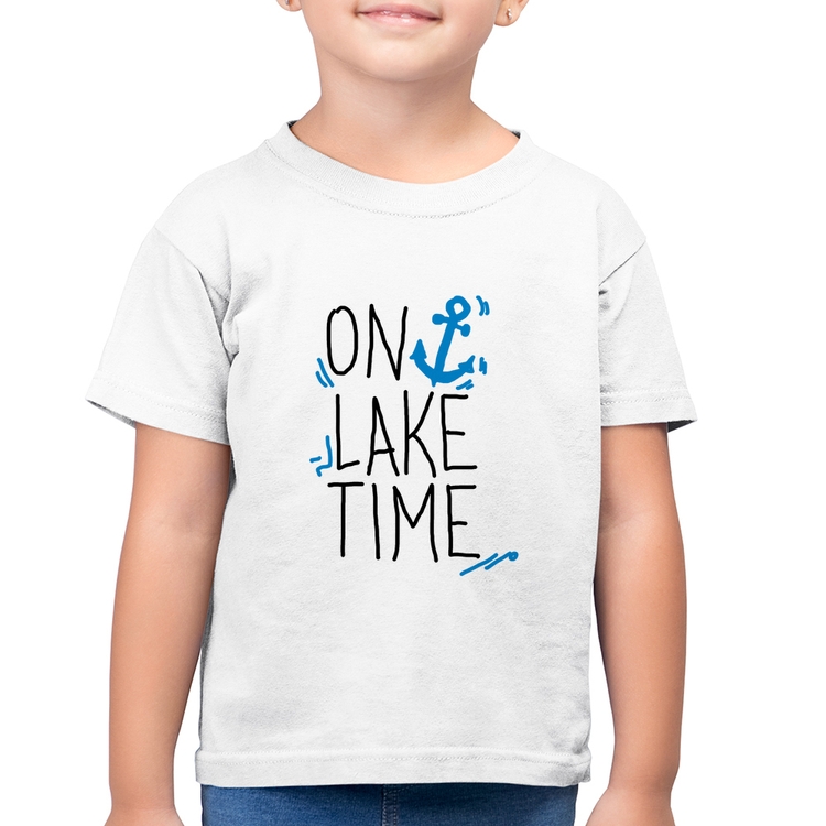 Camiseta Algodão Infantil On Lake Time - Branca