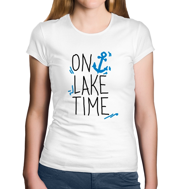 Baby Look Algodão On Lake Time - Branca