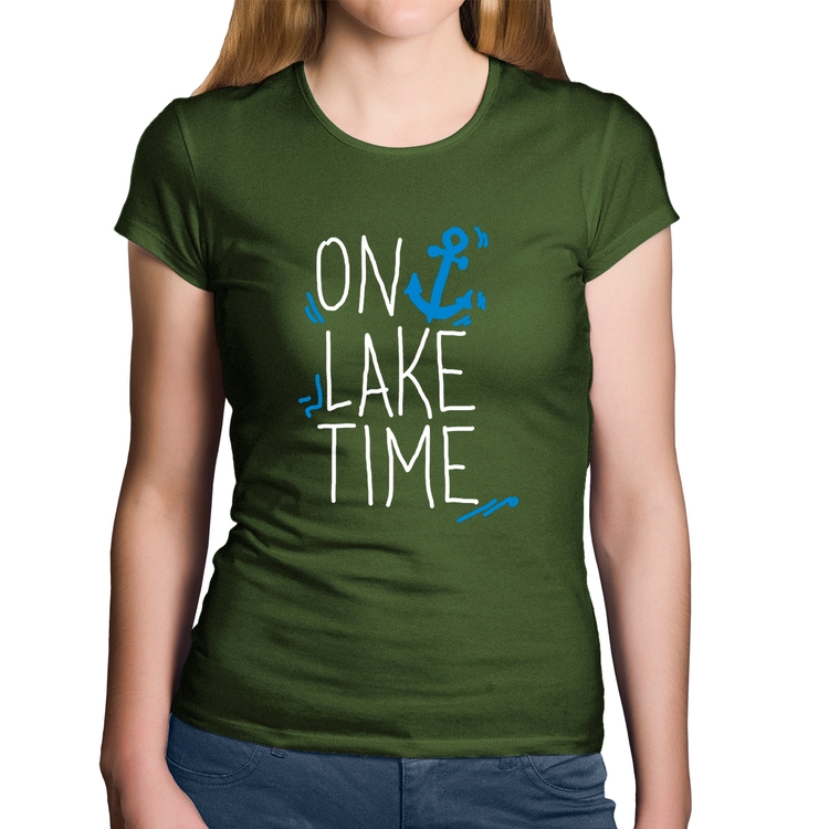 Baby Look Algodão On Lake Time - Musgo