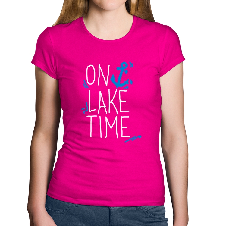 Baby Look Algodão On Lake Time - Rosa