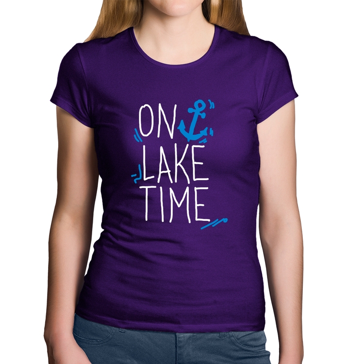 Baby Look Algodão On Lake Time - Roxa