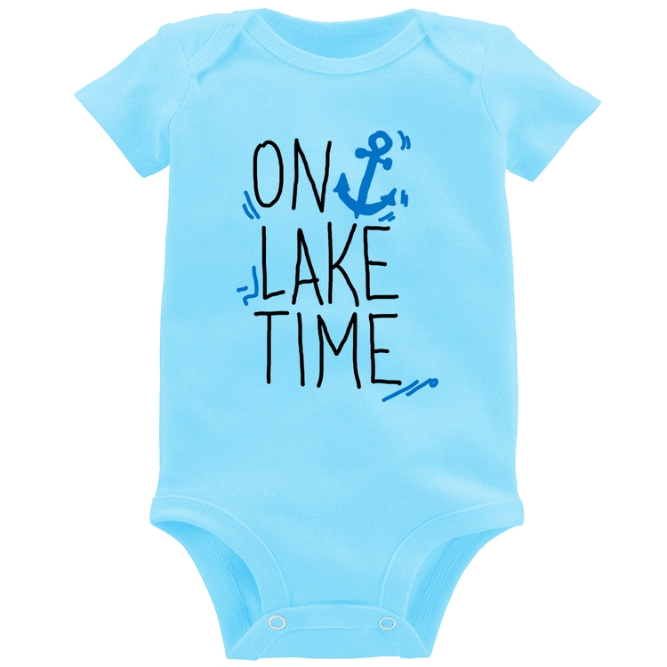 Body Bebê On Lake Time - Azul Bebê
