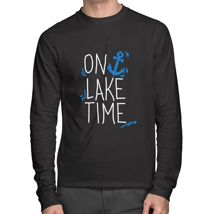 Camiseta Algodão On Lake Time Manga Longa