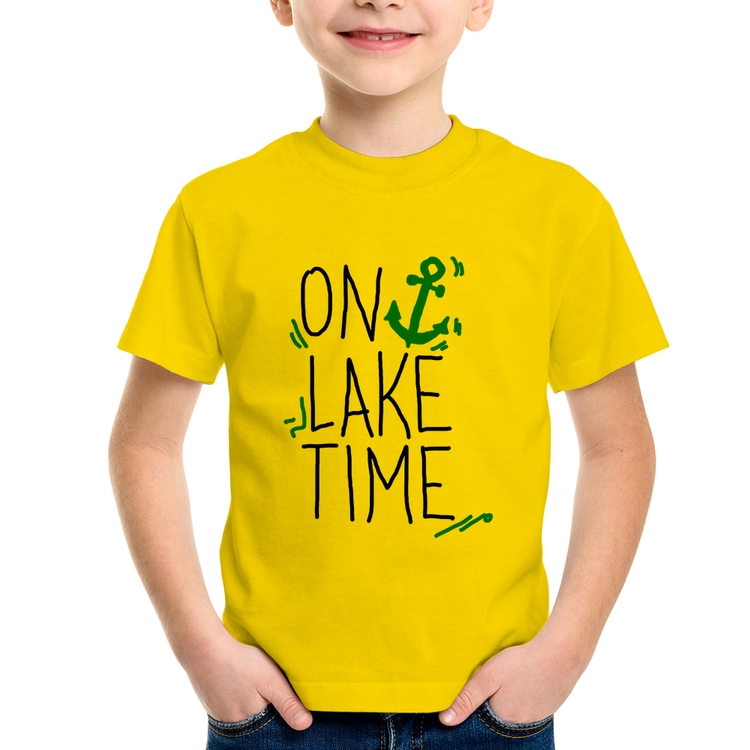 Camiseta Infantil On Lake Time - Amarela
