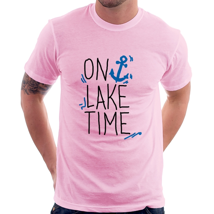 Camiseta On Lake Time - Rosa Bebê