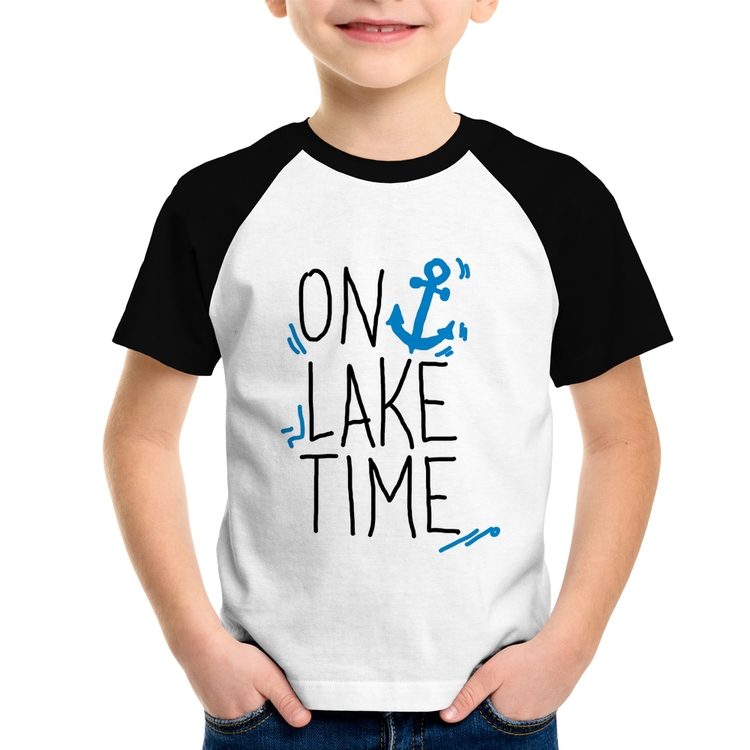 Camiseta Raglan Infantil On Lake Time