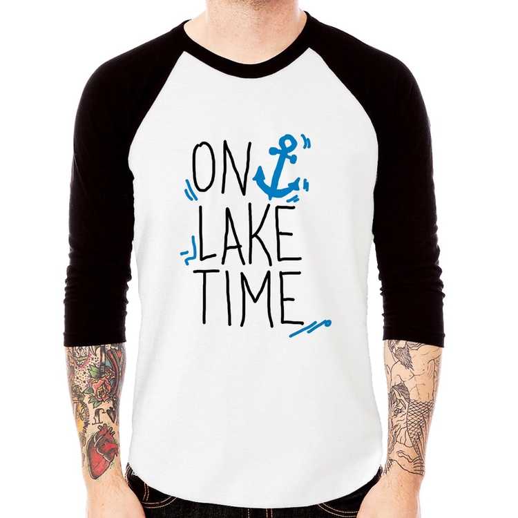 Camiseta Raglan On Lake Time Manga 3/4