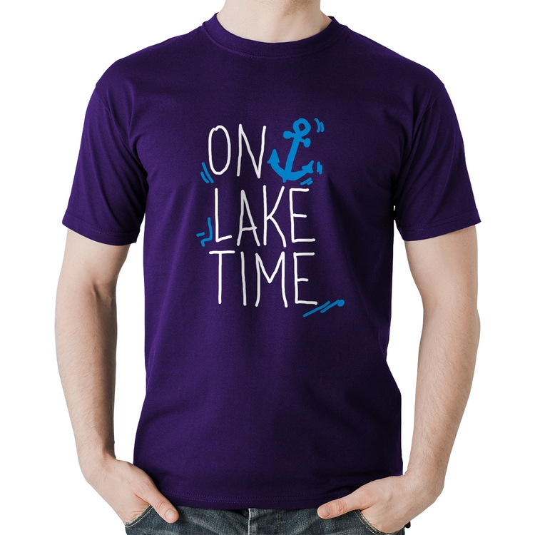 Camiseta Algodão On Lake Time - Roxa