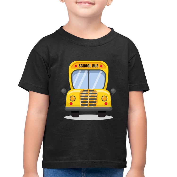 Camiseta Algodão Infantil Ônibus Escolar
