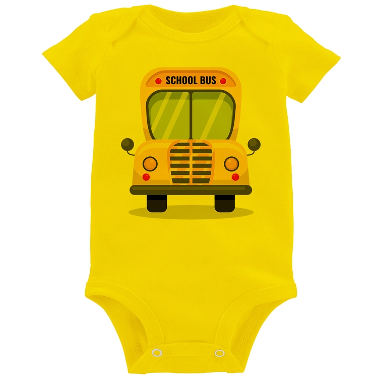 Body Bebê Ônibus Escolar - Amarelo