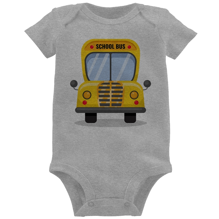 Body Bebê Ônibus Escolar - Cinza