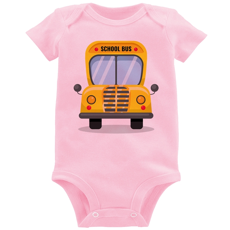 Body Bebê Ônibus Escolar - Rosa Bebê