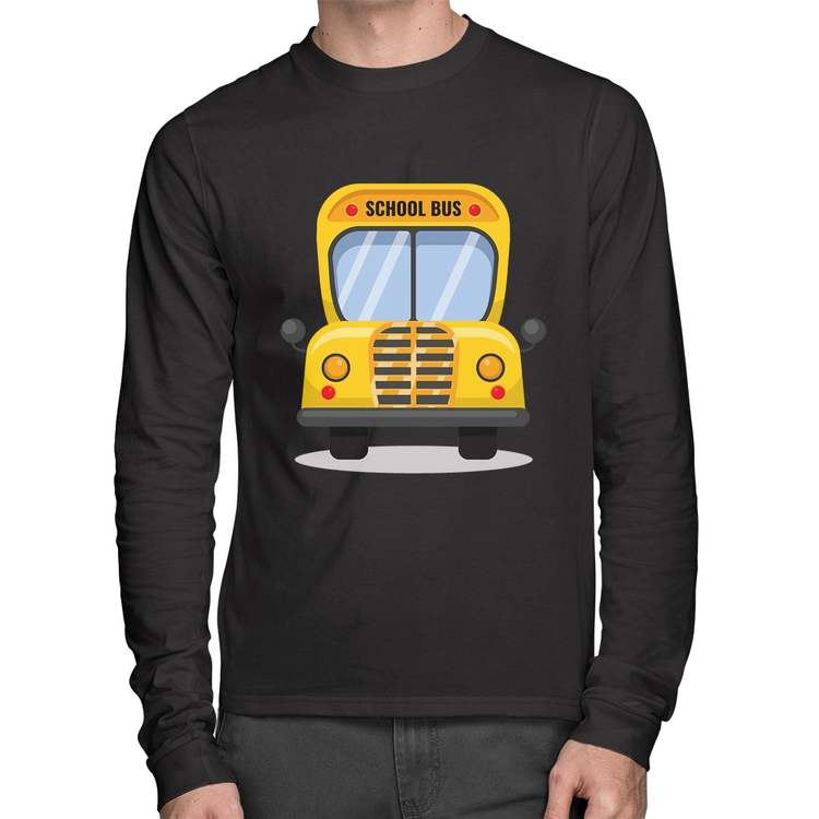Camiseta Algodão Ônibus Escolar Manga Longa