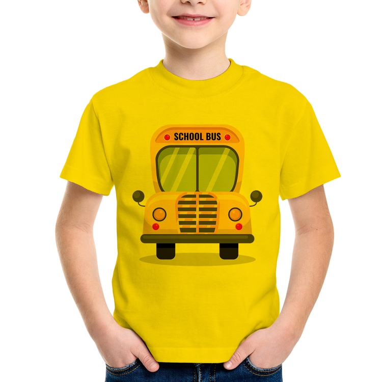 Camiseta Infantil Ônibus Escolar - Amarela