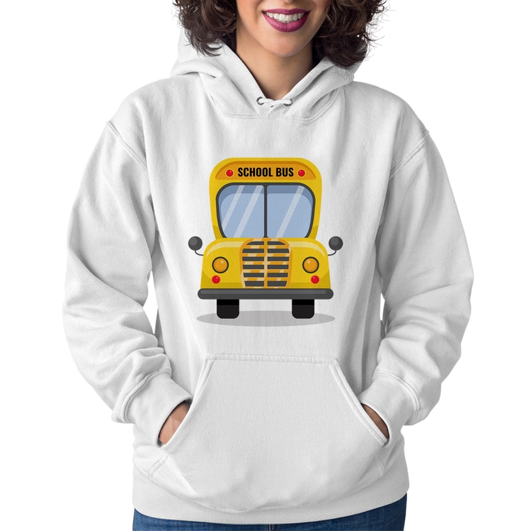 Moletom Feminino Ônibus Escolar - Branco