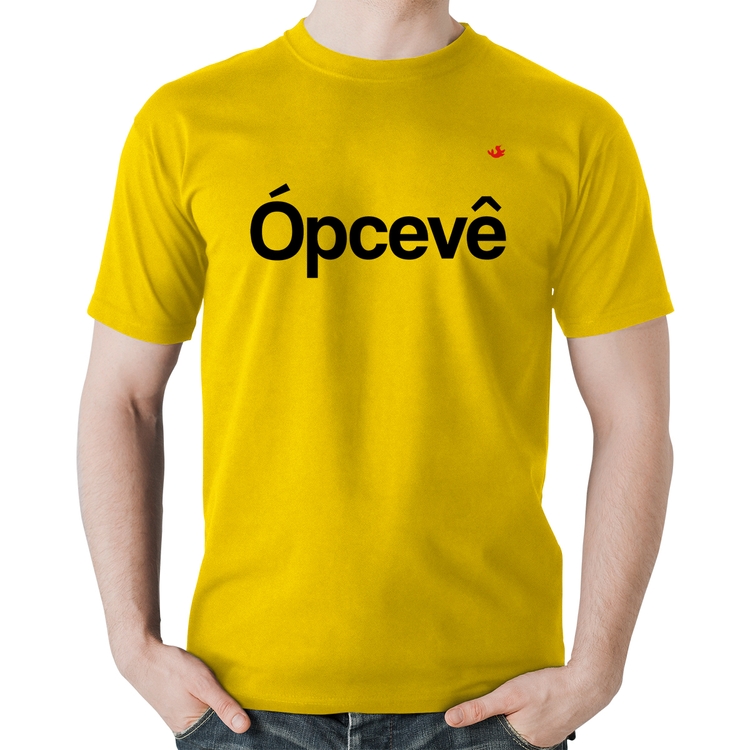 Camiseta Algodão Ópcevê - Amarela