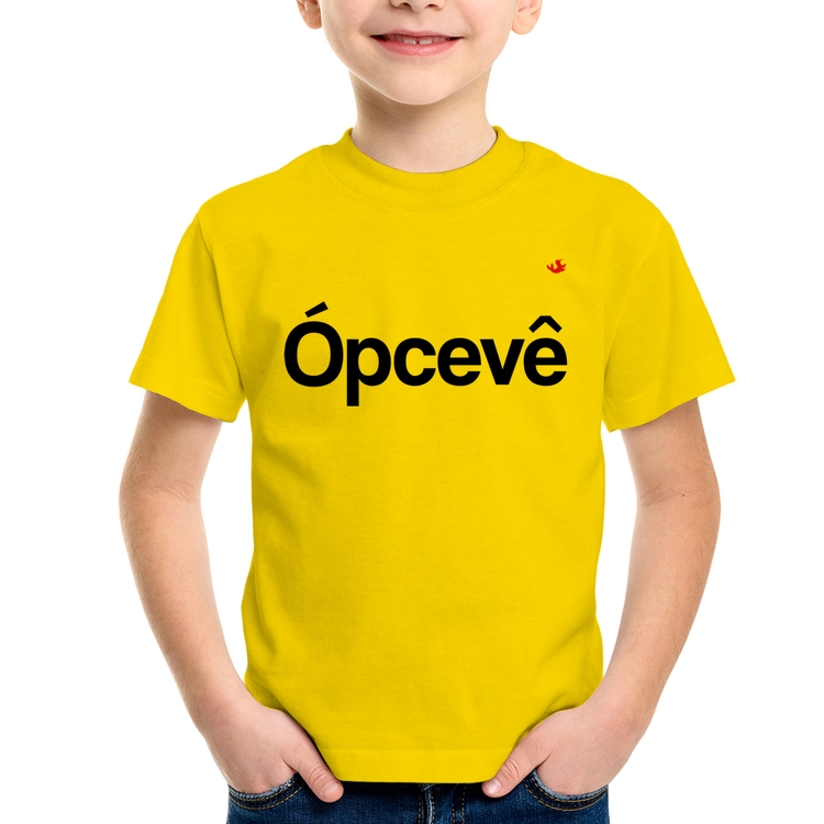 Camiseta Infantil Ópcevê - Amarela