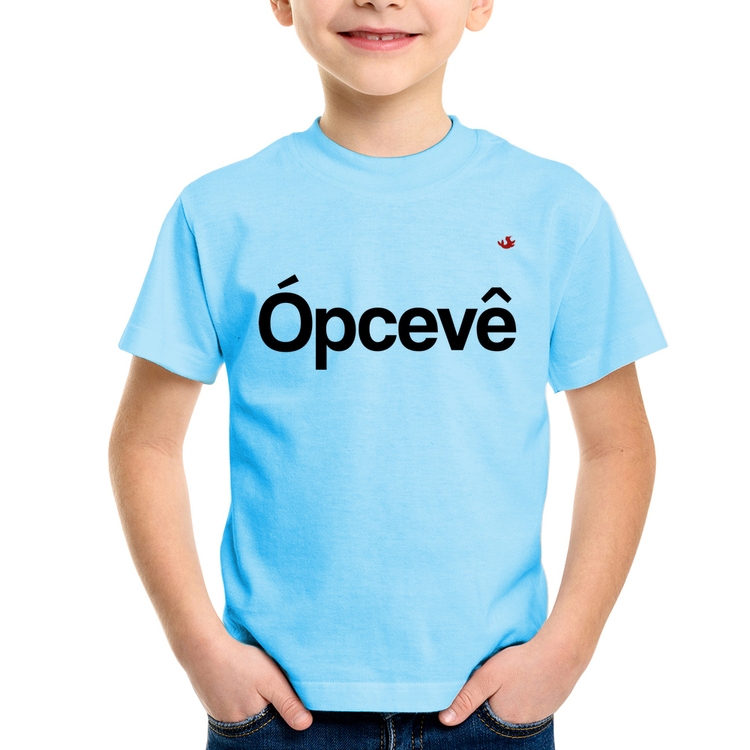 Camiseta Infantil Ópcevê - Azul Bebê